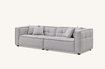 Aluxo Murray Sofa Range in Putty Boucle Fabric 4 Seater