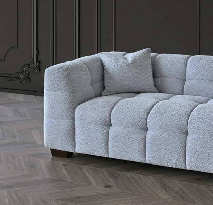 Aluxo Tribeca Sofa Range in Pearl Boucle Fabric Chair