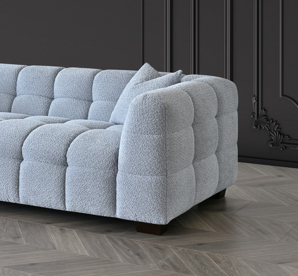 Aluxo Tribeca Sofa Range in Pearl Boucle Fabric Chair
