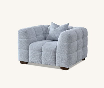 Aluxo Tribeca Sofa Range in Pearl Boucle Fabric Chair