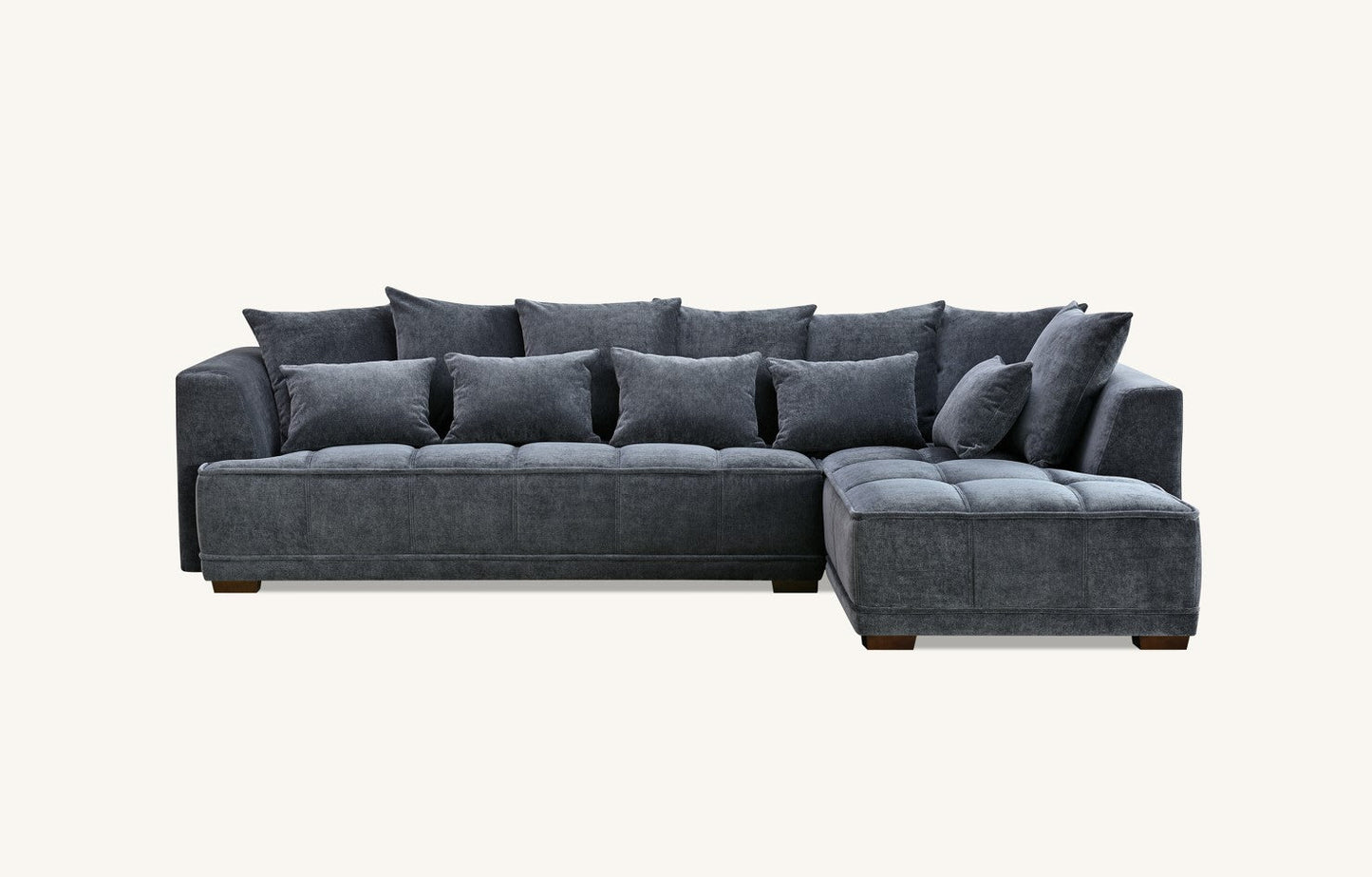 Aluxo Gramercy Group in Steel Velvet 3 Seater