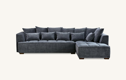 Aluxo Gramercy Group in Steel Velvet 3 Seater