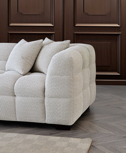 Aluxo Tribeca Corner Group in Oatmeal Boucle Fabric Right Hand Corner