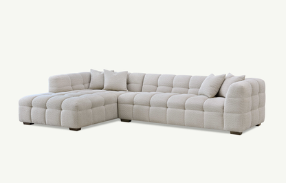 Aluxo Tribeca Corner Group in Oatmeal Boucle Fabric Right Hand Corner