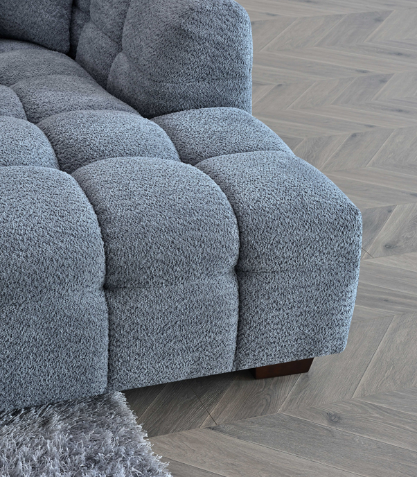 Aluxo Tribeca Corner Group in Iron Boucle Fabric Left Hand Corner