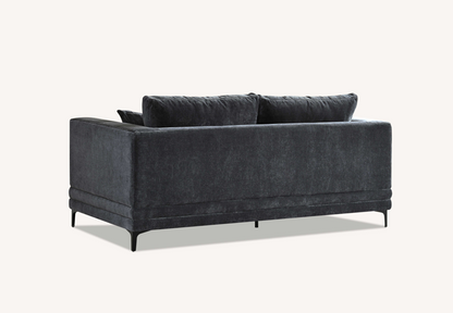 Aluxo Lenox Sofa Range in Steel Velvet 2 Seater