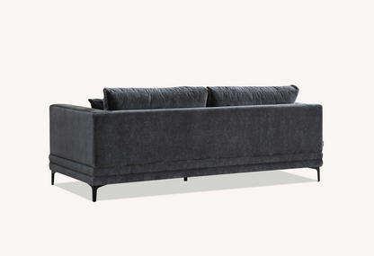 Aluxo Lenox Sofa Range in Steel Velvet 2 Seater