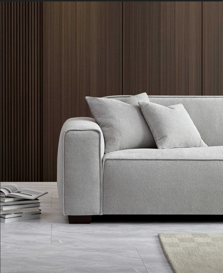 Aluxo Dakota Sofa Range in Pebble Boucle Corner Chaise