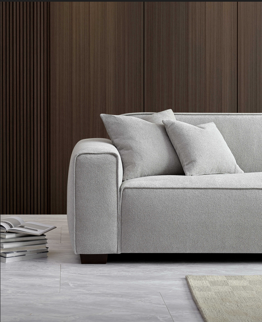 Aluxo Dakota Sofa Range in Pebble Boucle Corner Chaise