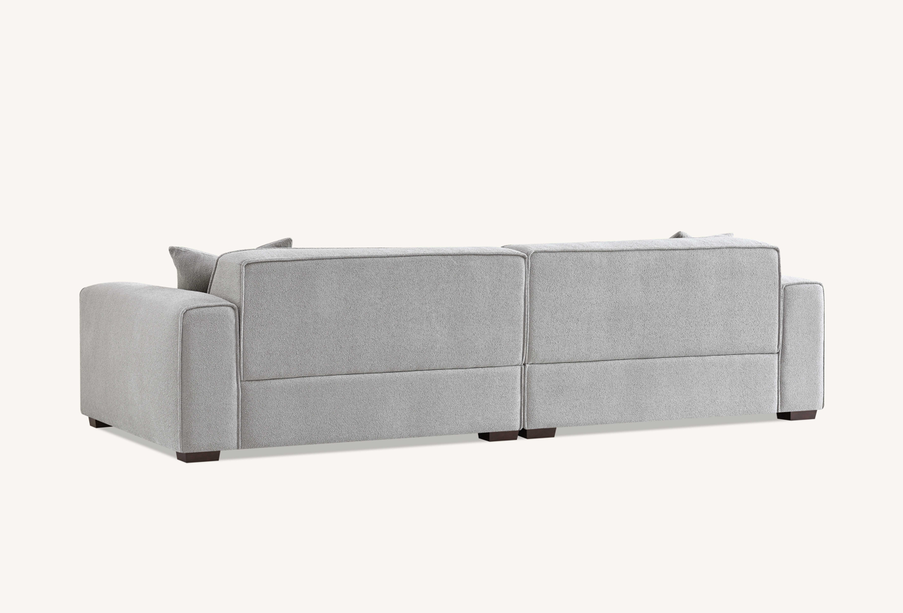 Aluxo Dakota Sofa Range in Pebble Boucle Corner Chaise