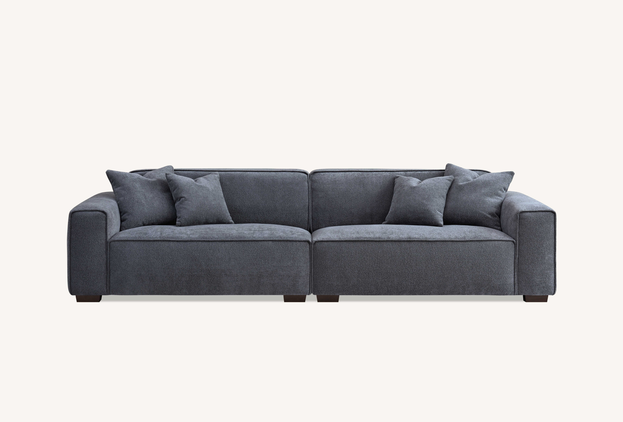 Aluxo Dakota Sofa Range in Charcoal Boucle Corner Chaise