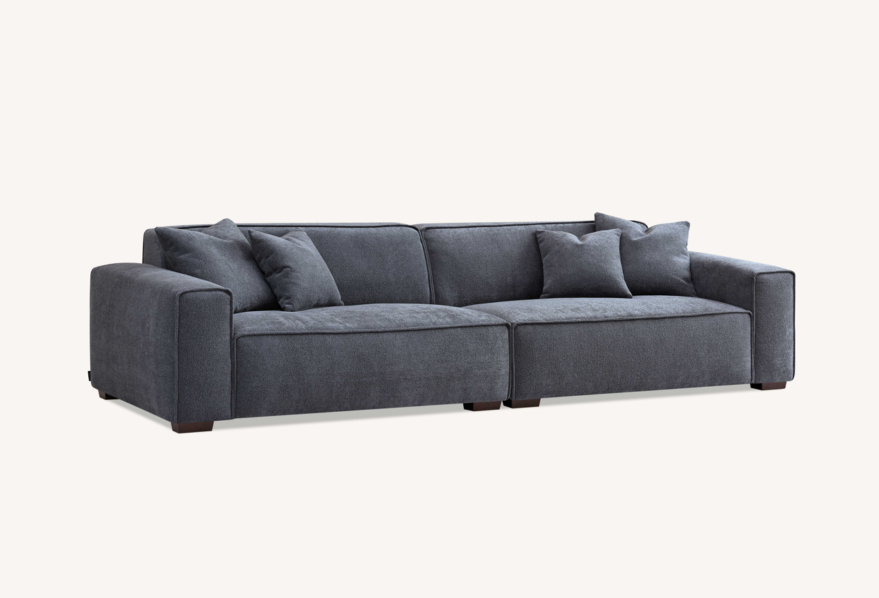 Aluxo Dakota Sofa Range in Charcoal Boucle Corner Chaise