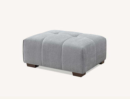Aluxo Leonard Left Hand Corner Group in Cloudy Grey Boucle Footstool