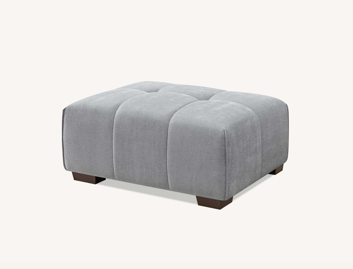 Aluxo Leonard Left Hand Corner Group in Cloudy Grey Boucle Footstool