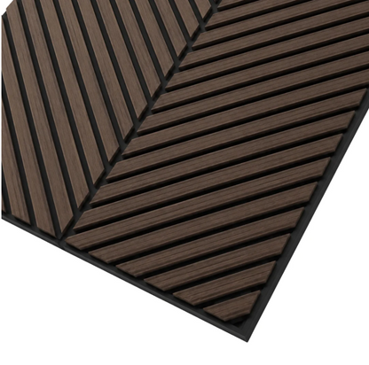 Crafted Luxe Premium 3m Wood Veneer Acoustic Diagonal Slat Wall Panels (2 Pack)