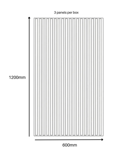 Crafted Luxe Premium Half Wall 3-Sided Acoustic Slat Panels (3 Pack)