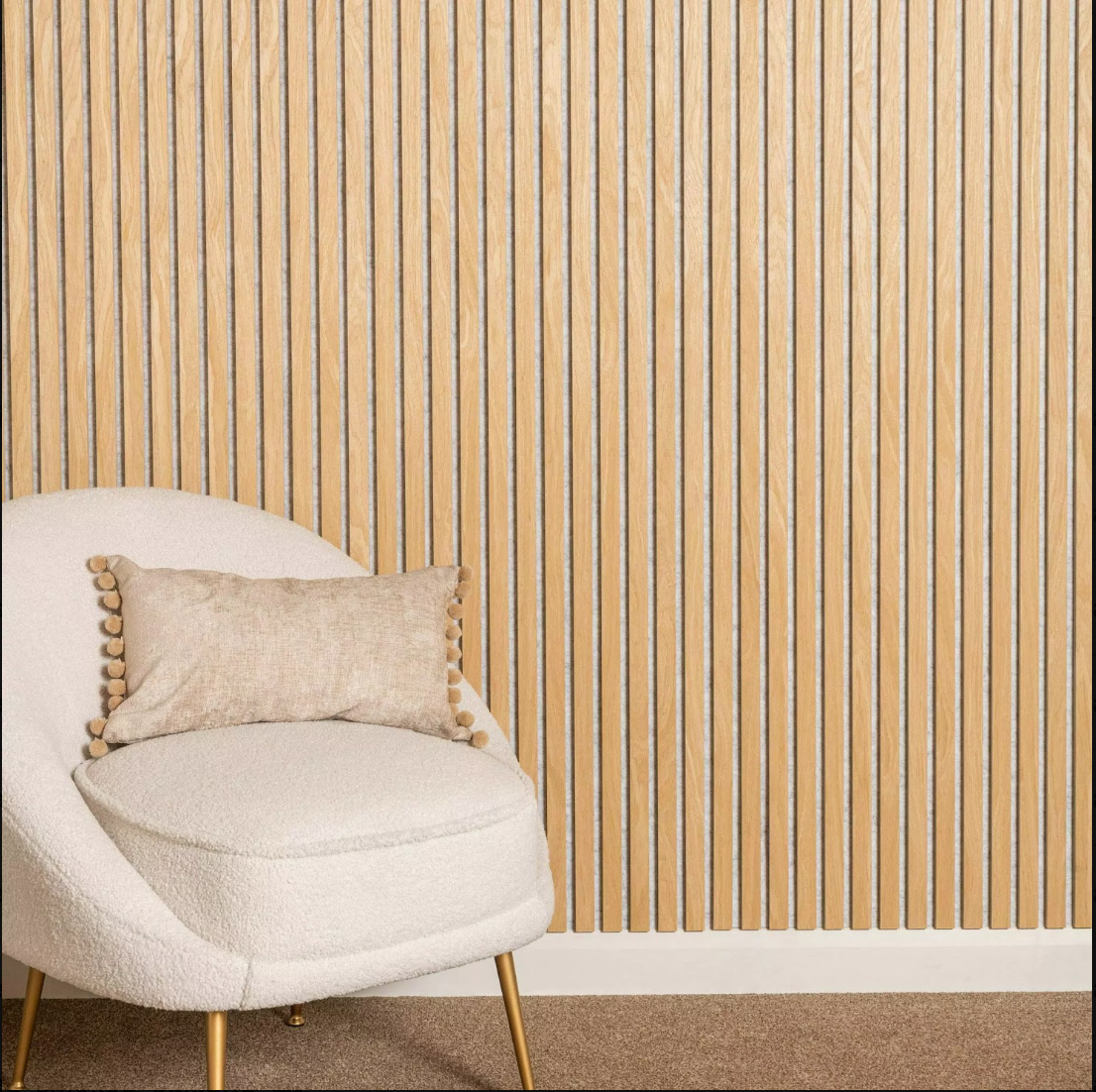 Crafted Luxe Premium Acoustic Slat Wall Panels (2 Pack)