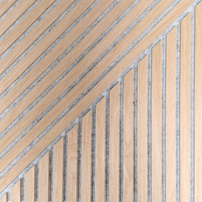 Crafted Luxe Premium Geometric Acoustic Wall Panels – Oak on Grey Felt