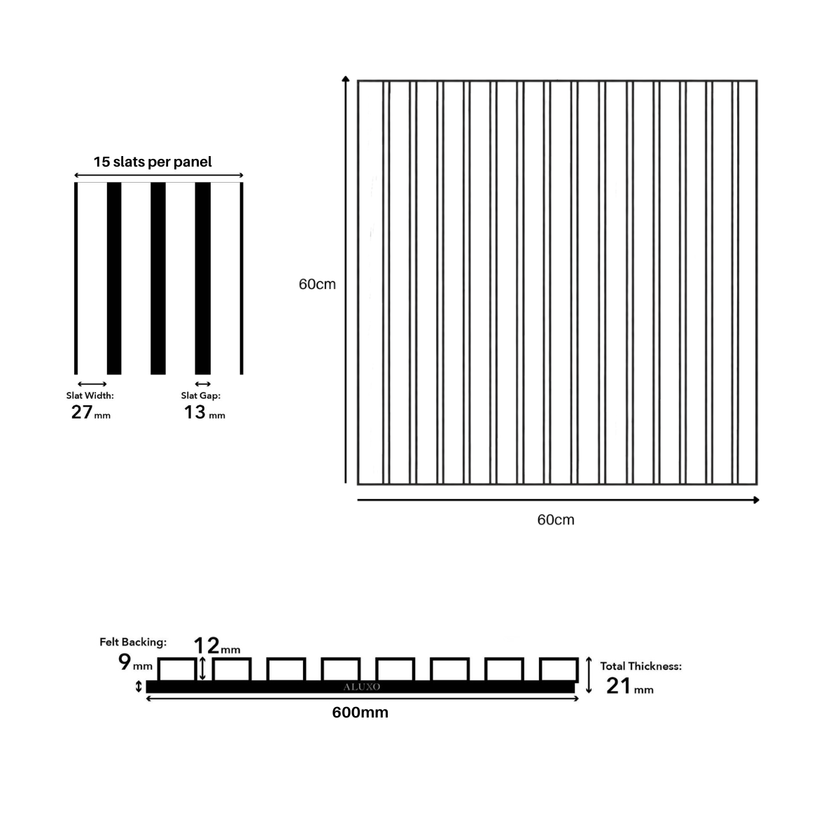 Crafted Luxe Premium Geometric Acoustic Wall Panels – Oak on Grey Felt
