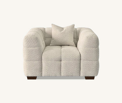 Aluxo Tribeca Sofa Range in Oatmeal Boucle Fabric Chair