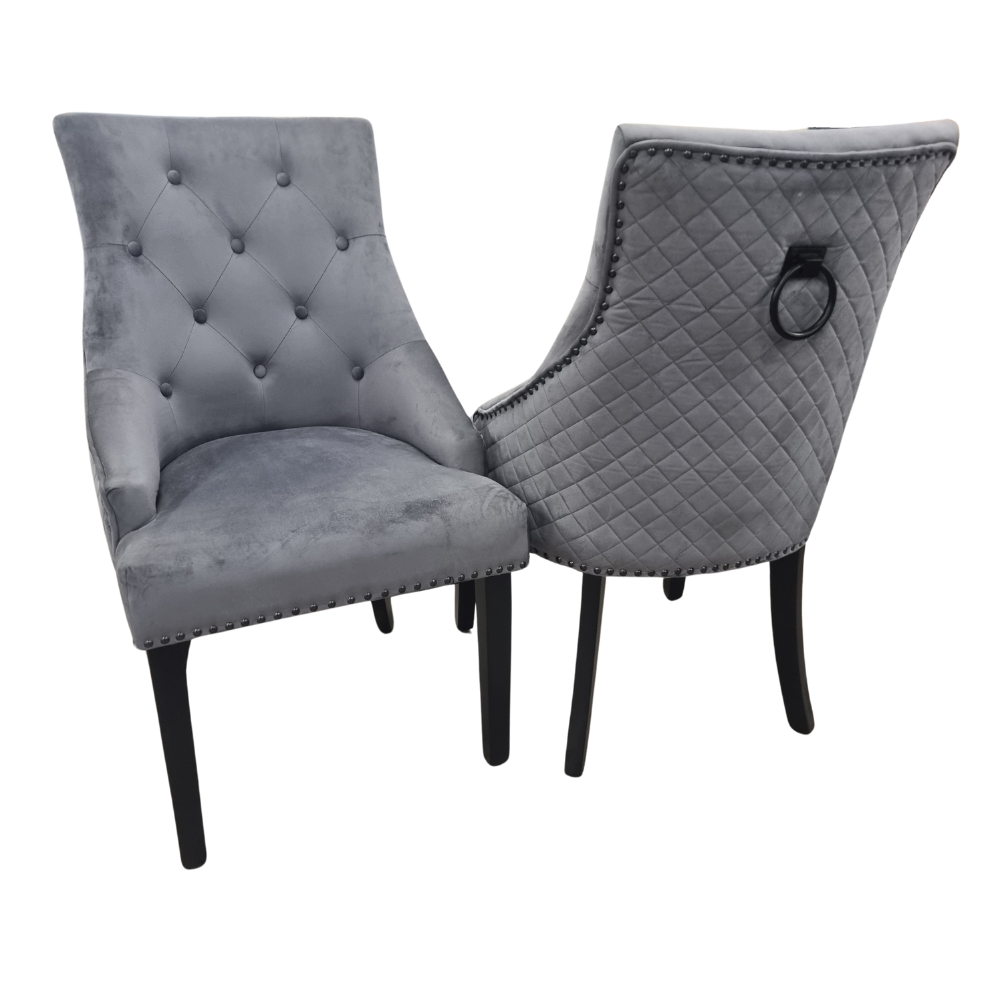 Bentley Black Leg Dining Chair Dark Grey