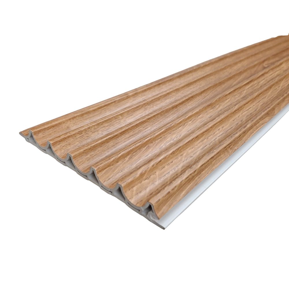 WPC Wood Effect Wave Style Wall Panels Light Oak