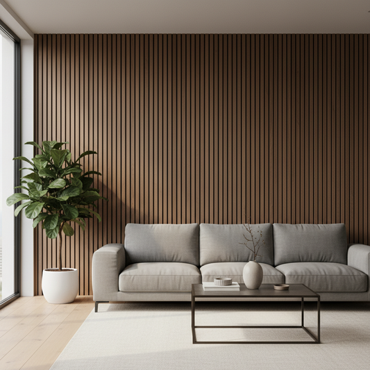 Crafted Luxe Premium Acoustic Slat Wall Panels (2 Pack)