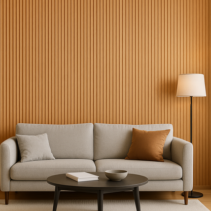 WPC Wood Effect Wave Style Wall Panels Light Oak