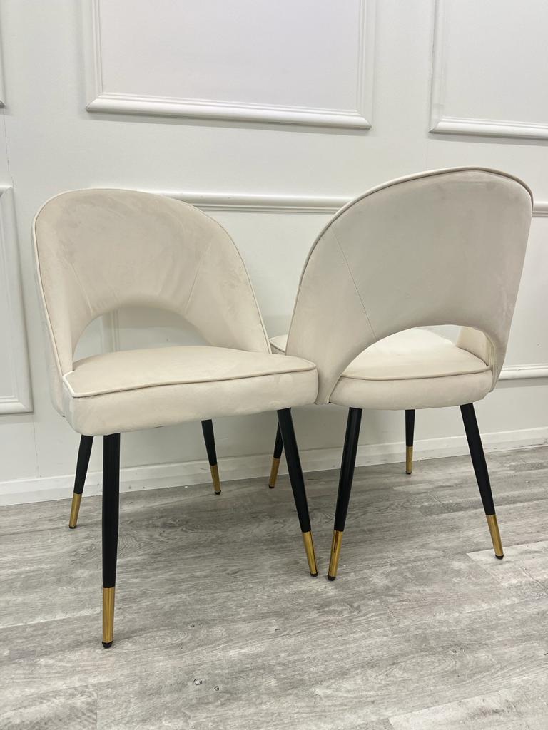 Astra Dining Chair Cream Leather