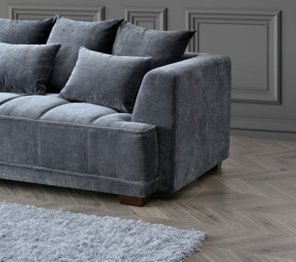 ALUXO® Gramercy Sofa Collection in Steel Grey Velvet