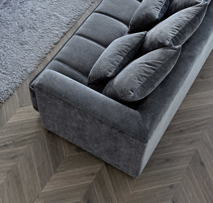 ALUXO® Gramercy Sofa Collection in Steel Grey Velvet