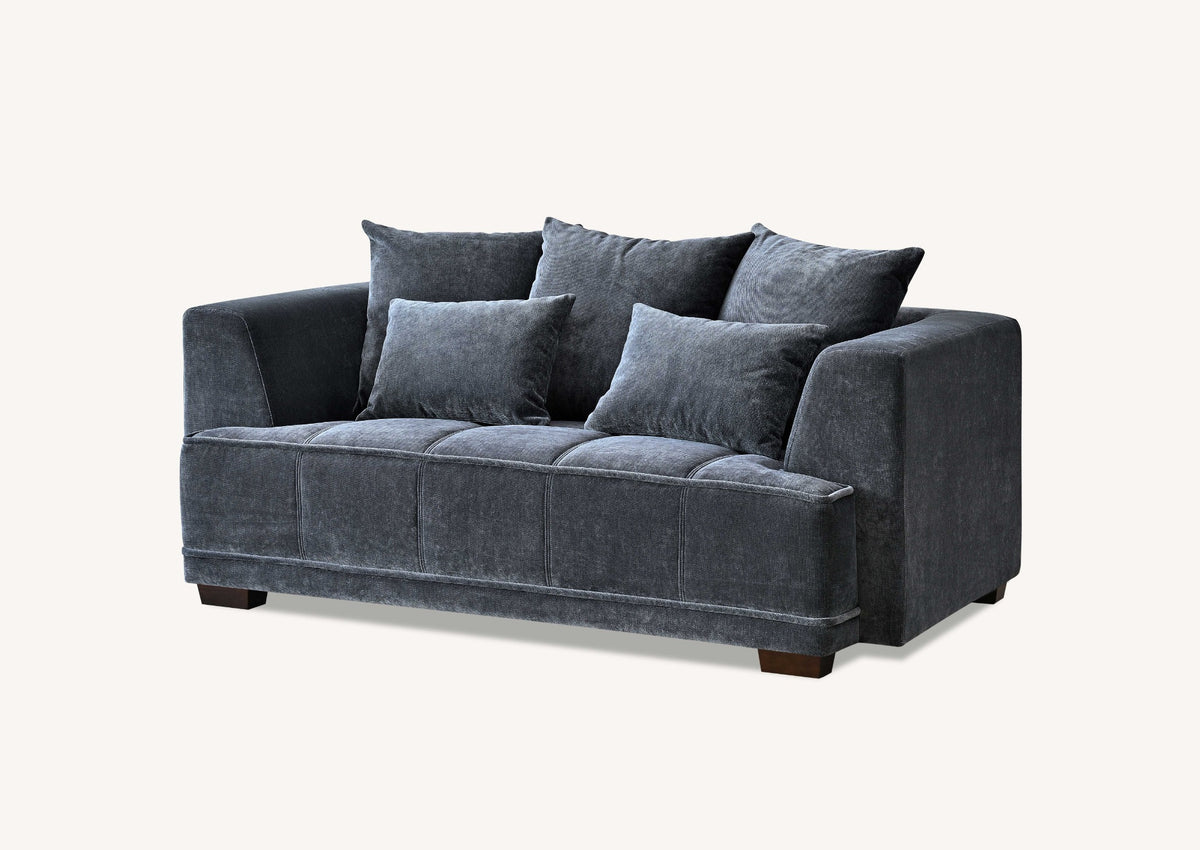 ALUXO® Gramercy Sofa Collection in Steel Grey Velvet