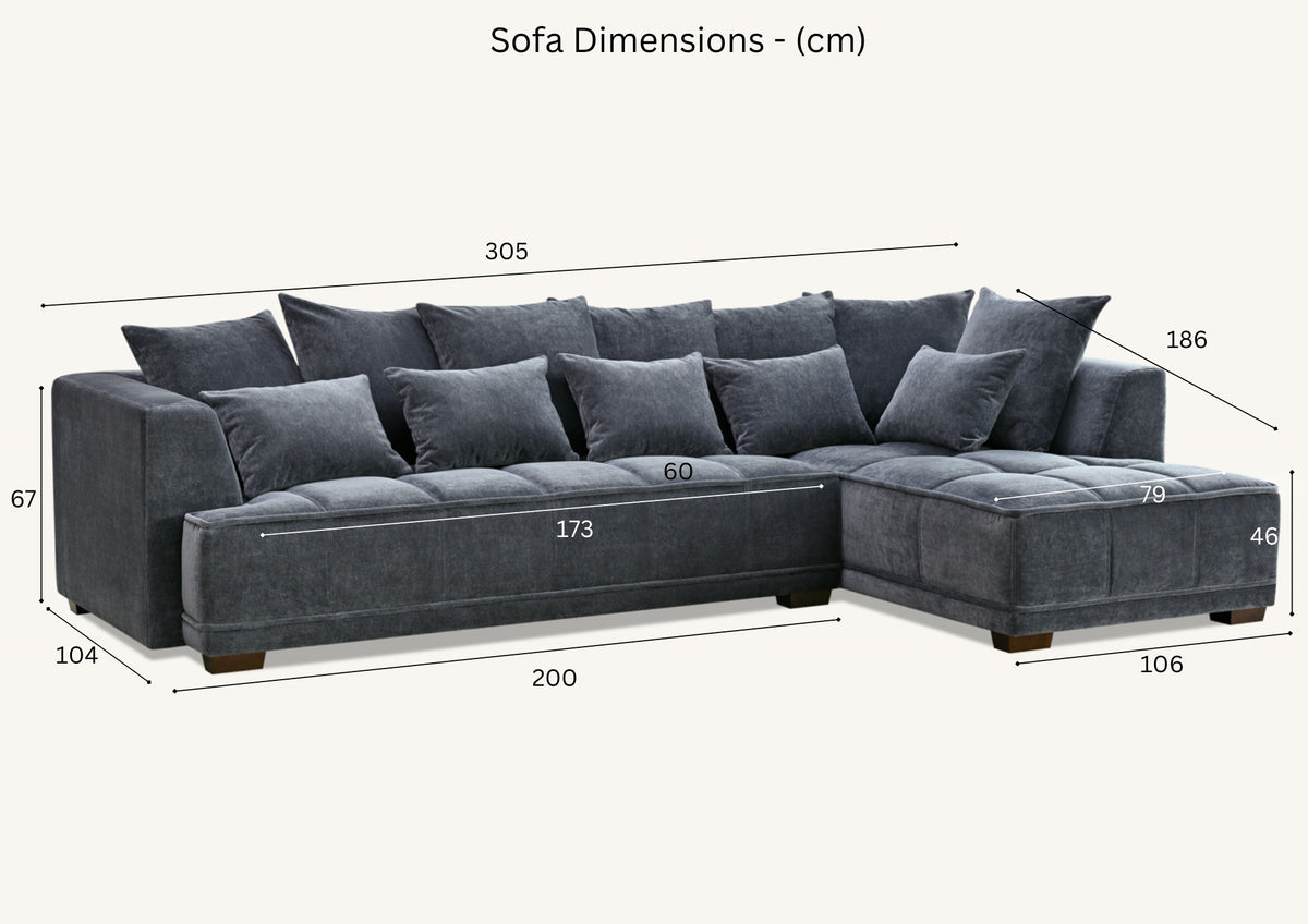 ALUXO® Gramercy Sofa Collection in Steel Grey Velvet