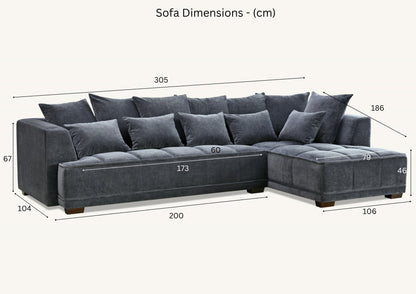 ALUXO® Gramercy Sofa Collection in Steel Grey Velvet