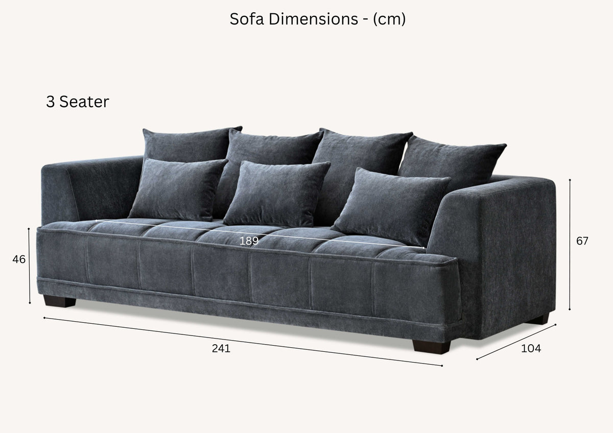 ALUXO® Gramercy Sofa Collection in Steel Grey Velvet