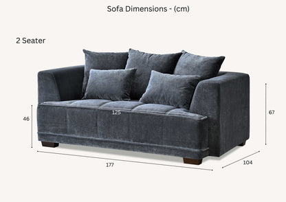 ALUXO® Gramercy Sofa Collection in Steel Grey Velvet