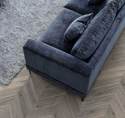 Aluxo Lenox Sofa Range in Aegean Blue Velvet 2 Seater