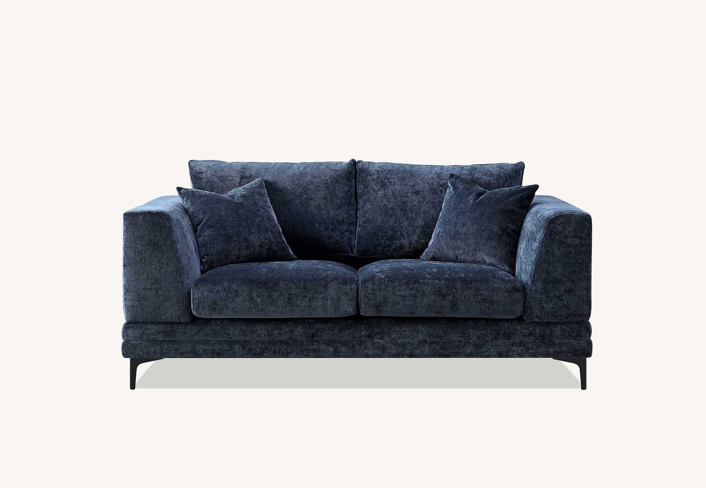 Aluxo Lenox Sofa Range in Aegean Blue Velvet 2 Seater