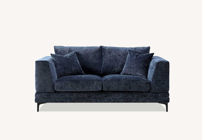 Aluxo Lenox Sofa Range in Aegean Blue Velvet 2 Seater