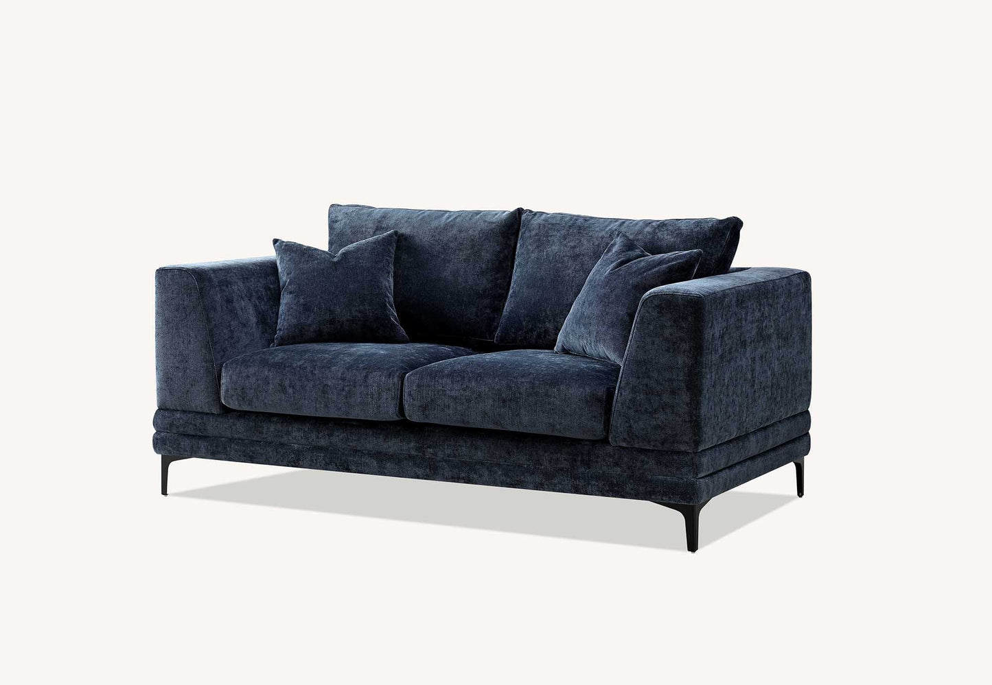 Aluxo Lenox Sofa Range in Aegean Blue Velvet 2 Seater