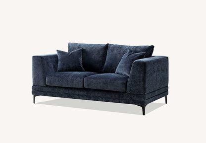 Aluxo Lenox Sofa Range in Aegean Blue Velvet 2 Seater
