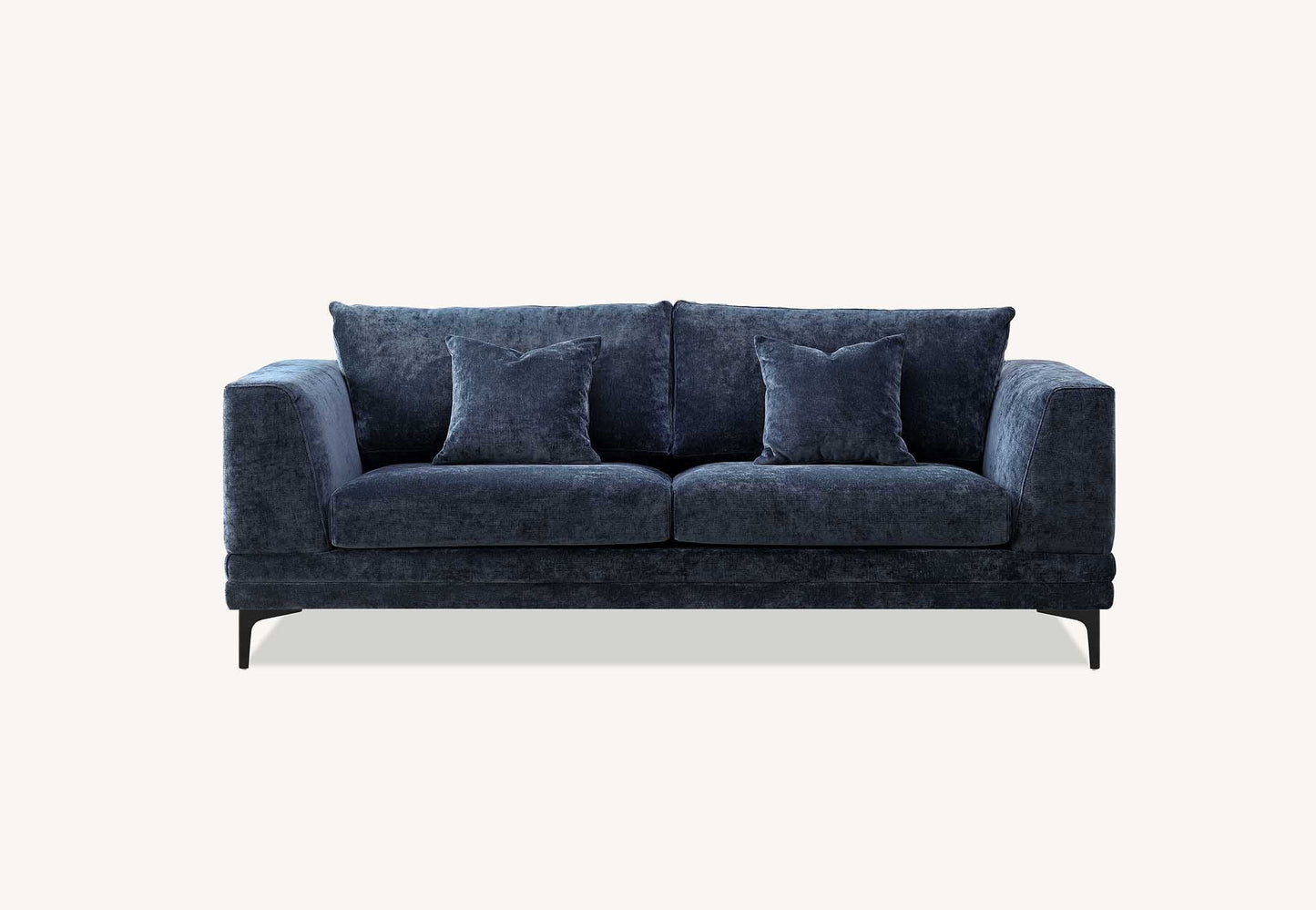Aluxo Lenox Sofa Range in Aegean Blue Velvet 2 Seater