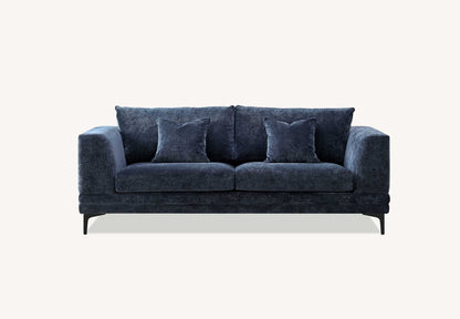 Aluxo Lenox Sofa Range in Aegean Blue Velvet 2 Seater