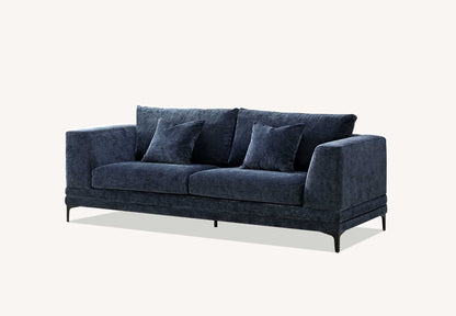 Aluxo Lenox Sofa Range in Aegean Blue Velvet 2 Seater