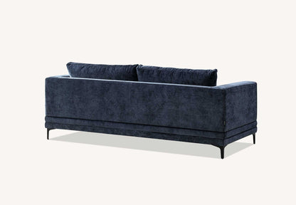 Aluxo Lenox Sofa Range in Aegean Blue Velvet 2 Seater