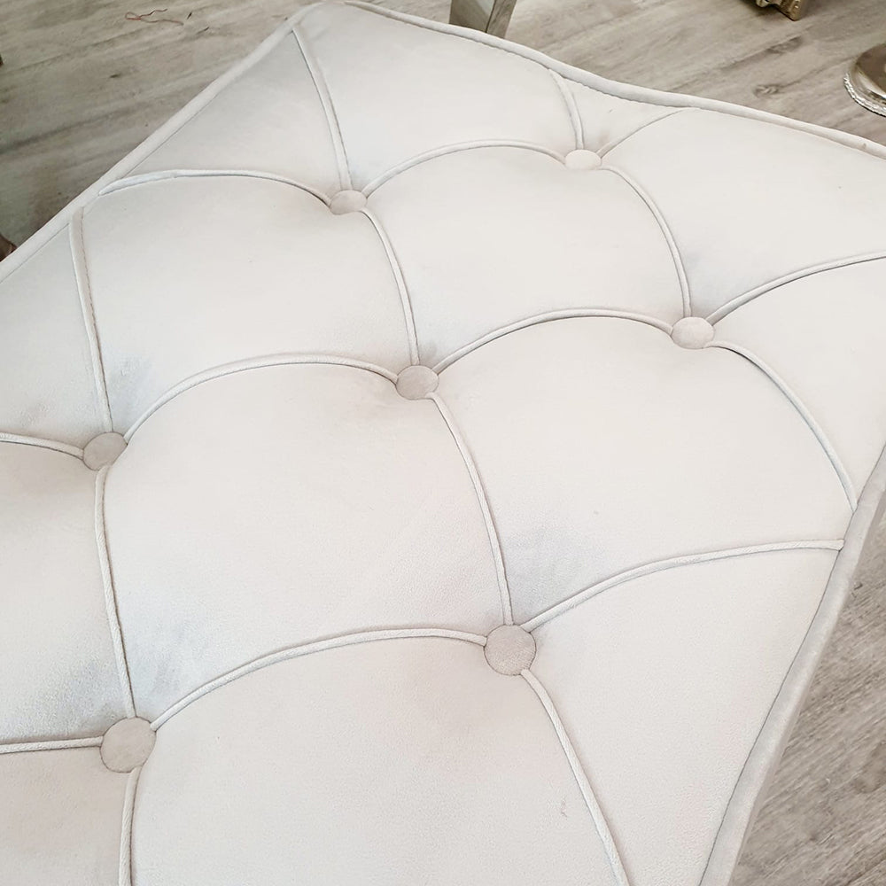 Louis Dining Bench ALL COLOURS 1.4 m (best for 1.6m table) Light Grey Velvet