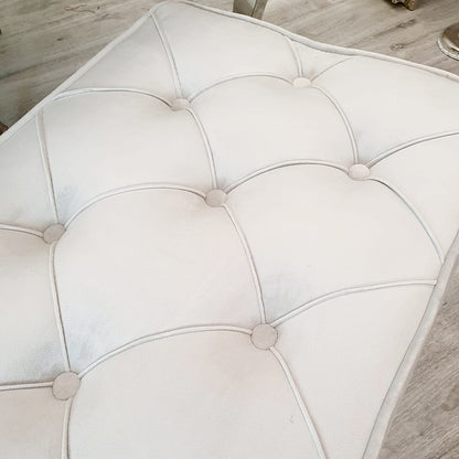 Louis Dining Bench ALL COLOURS 1.4 m (best for 1.6m table) Light Grey Velvet