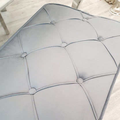 Louis Dining Bench ALL COLOURS 1.4 m (best for 1.6m table) Light Grey Velvet