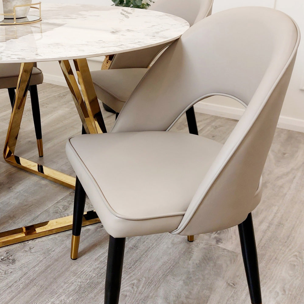 Astra Dining Chair Cream Leather