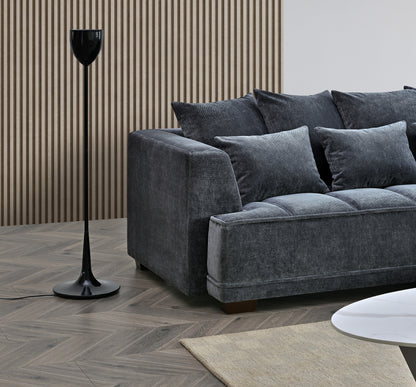 ALUXO® Gramercy Sofa Collection in Steel Grey Velvet